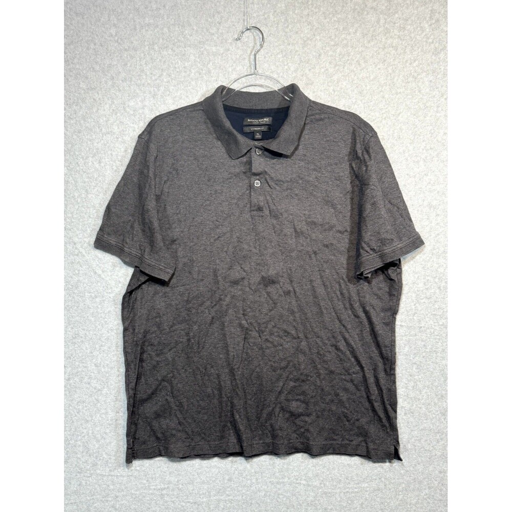 Banana Republic Polo Shirt Men's XL Heather Black 100% Cotton Short Sleeve Golf
